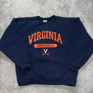 Vintage Blue UVA Virginia wahoos thick fleece men’s retro heavy sweatshirt L
